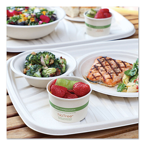 World Centric Fiber Trays, PLA Lined, PFAS Free, 1-Compartment, 18 x 14 x 1, Natural, Paper, 100/Carton (TRSC1418LF)
