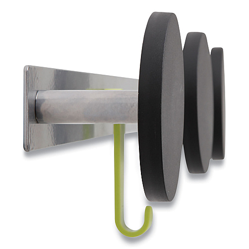Alba Over the Door Coat Hook, Metal and Plastic, 3 Pegs, Black, 20 lb Capacity (PMS3P)