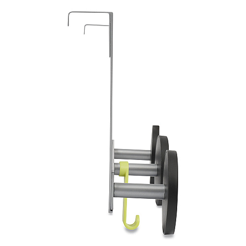 Alba Over the Door Coat Hook, Metal and Plastic, 3 Pegs, Black, 20 lb Capacity (PMS3P)
