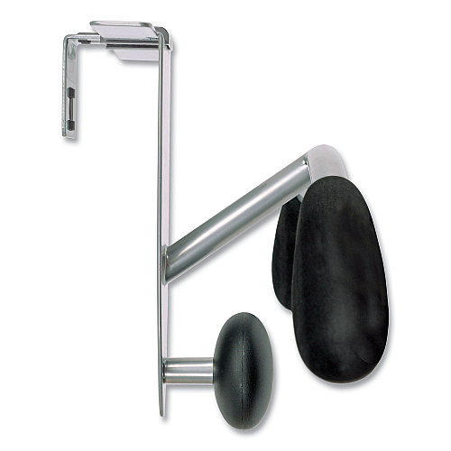 Alba Hanger Shaped Partition Coat Hook, Metal/Foam/ABS, Silver/Black (PMMOUSPART)