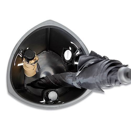 Alba Triangular Umbrella Stand, Steel/Plastic, 10.25w x 10.25d x 23.67h, Black (PMTRIA2N)