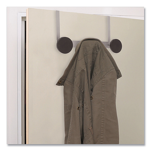 Alba Over the Door Coat Hook, Metal and Plastic, 3 Pegs, Black, 20 lb Capacity (PMS3P)