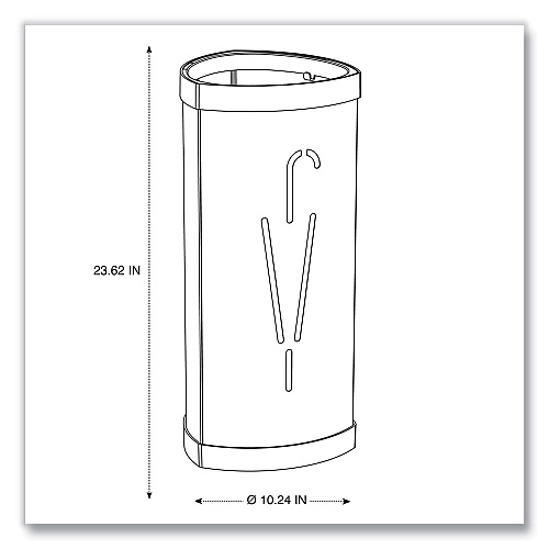 Alba Triangular Umbrella Stand, Steel/Plastic, 10.25w x 10.25d x 23.67h, Black (PMTRIA2N)