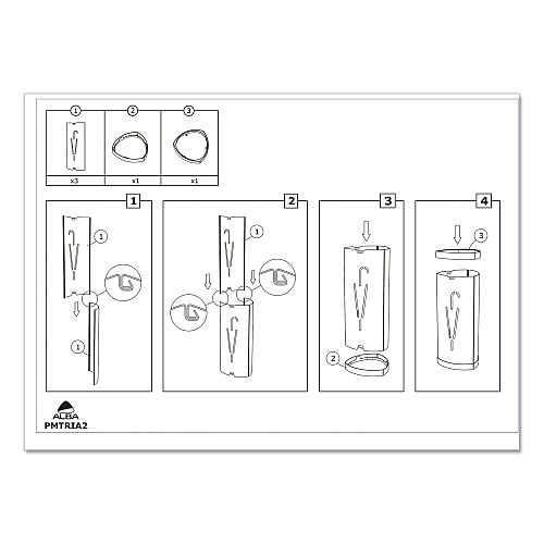 Alba Triangular Umbrella Stand, Steel/Plastic, 10.25w x 10.25d x 23.67h, Black (PMTRIA2N)
