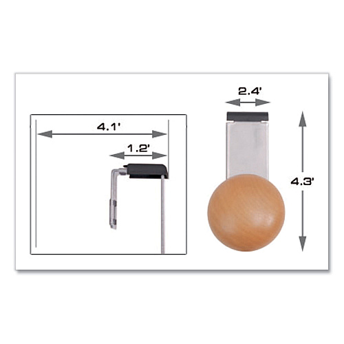 Alba Cubicle Garment Peg, 1-Hook, 1.2 x 1.38 x 4.3, Wood, Metallic Gray, 1 lb Capacity (PM1PARTBO)