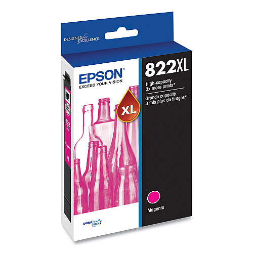 Epson T822XL320-S (T822XL) DURABrite Ultra High-Yield Ink, 1,100 Page-Yield, Magenta