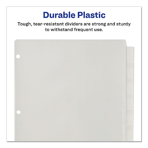 Avery Insertable Big Tab Plastic Dividers, 8-Tab, 11 x 8.5, Clear, 1 Set (11836)
