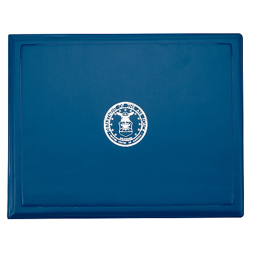 AbilityOne 7510001153250, SKILCRAFT Award Certificate Binder, 8.5 x 11, Air Force Seal, Blue/Silver