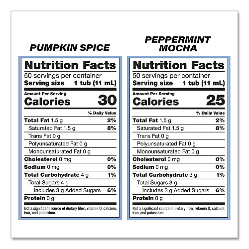 Coffee-mate Liquid Coffee Creamer, Cinnamon/Peppermint/Pumpkin/Vanilla, 0.38 oz Mini Cups, 50/Pack,4 Packs/Carton (70000093)
