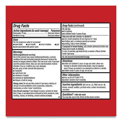 Cepacol Extra Strength Sore Throat Lozenge, Cherry, 16/Box, 24 Boxes/Carton (71016CT)