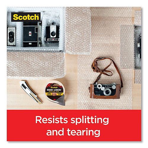 Scotch Box Lock Shipping Packaging Tape, 1.5" Core with Dispenser, 1.88" x 22.2 yds, Clear, 6/Pack (1956)