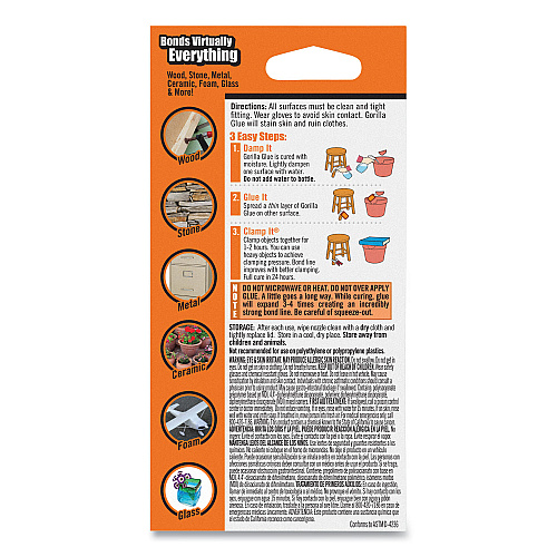 Gorilla Original Formula Glue, 2 oz, Dries Light Brown (5000206)