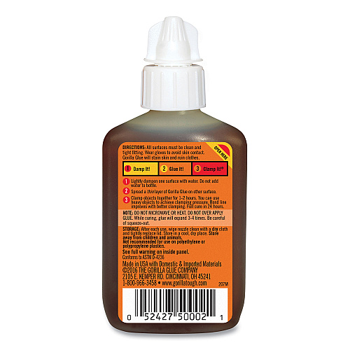 Gorilla Original Formula Glue, 2 oz, Dries Light Brown (5000206)