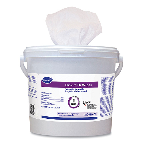 Diversey Oxivir TB Disinfectant Wipes, 11 x 12, White, 160/Bucket, 4 Buckets/Carton (5627427)