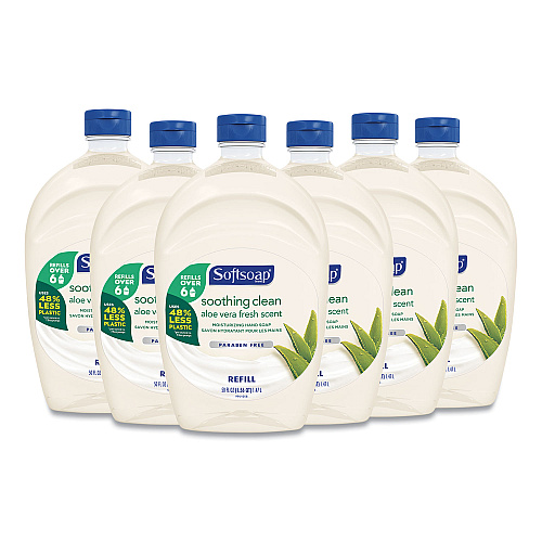Softsoap Moisturizing Hand Soap Refill with Aloe, Fresh Scent, 50 oz, 6/Carton (45992)