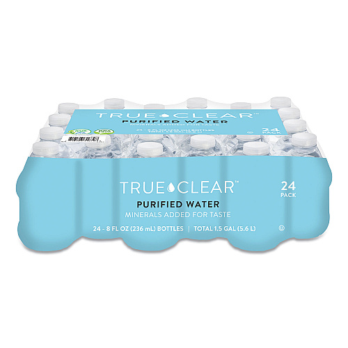 True Clear Purified Bottled Water, 8 oz Bottle, 24 Bottles/Carton, 182 Cartons/Pallet (8OZ24PLT182)