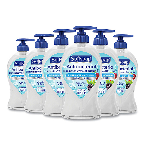 Softsoap Antibacterial Hand Soap, White Tea and Berry Fusion Scent, 11.25 oz, 6/Carton (44573)