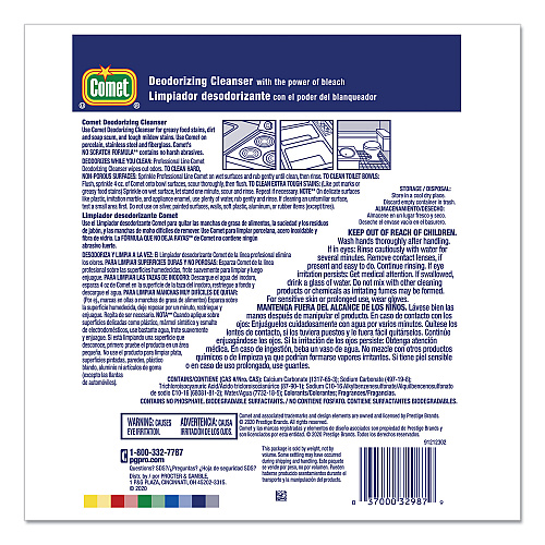 Comet Deodorizing Cleanser with Bleach, Powder, 21 oz Canister, 24/Carton (32987CT)