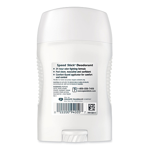 Speed Stick Deodorant, Regular Scent, 1.8 oz, White, 12/Carton (94020)