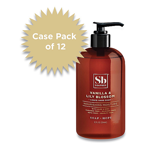 Soapbox Hand Soap, Vanilla and Lily Blossom Scent, 12 oz, 12/Carton (00679CT)