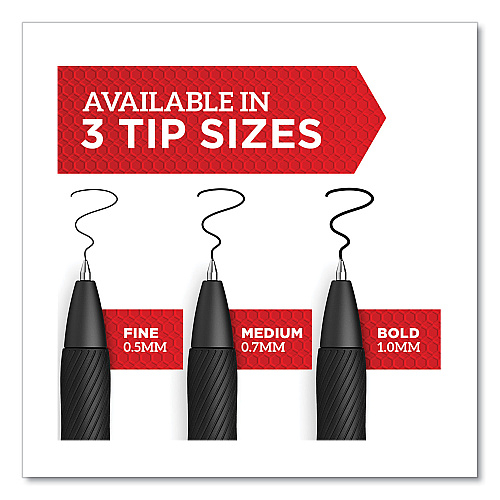 Sharpie S-Gel High-Performance Gel Pen, Retractable, Medium 0.7 mm, Three Assorted Ink Colors, Black Barrel, 8/Pack (2096148)