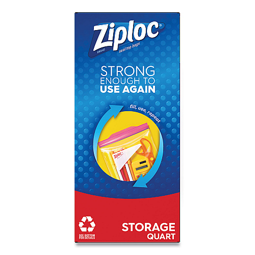 Ziploc Seal Top Bags, Gallon, 10.75" x 10.56", Clear, 75 Bags/Pack, 2 Packs/Box (314480)