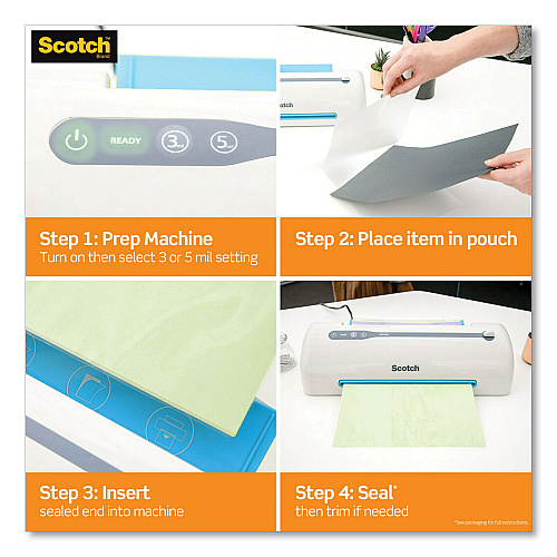 Scotch Laminating Pouches, 5 mil, 5" x 7", Gloss Clear, 20/Pack (TP590320)