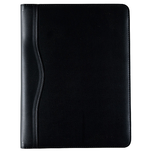 AbilityOne 7510014844563, SKILCRAFT Black Leather Look Portfolio, Solar Calculator/Writing Pad/Pen