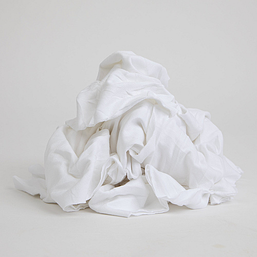 W43 T-shirt Cleaning Rags White New - 10lb Bag (N2-W43-10BG)