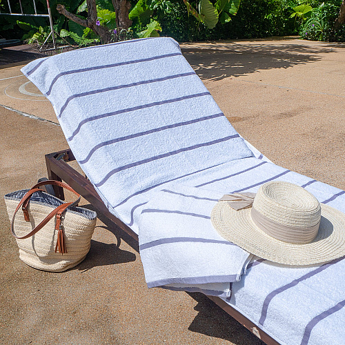 Las Rayas Chaise Cover 30x85 Light Grey - Case Of 12 (CC-HS3085LG-2PK-CS)