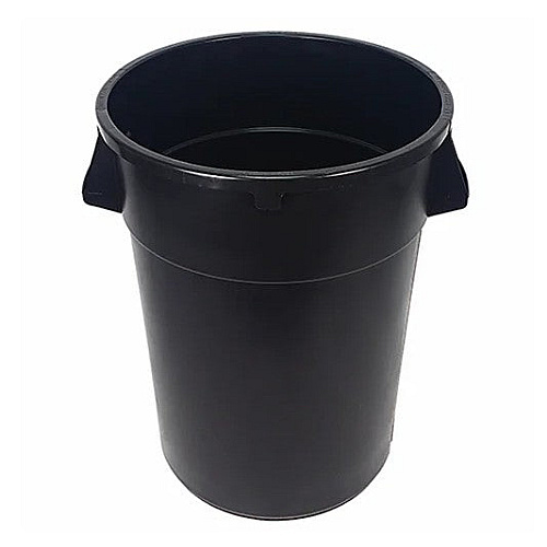 Gator Plus Container 32 Gallon, Black Heavy-duty Trash Can, Air-venting Passages, Wide Bottom Hand Grips, Ergonomic Handles, Smart Nesting Design, Case Of 6 (7732-5)