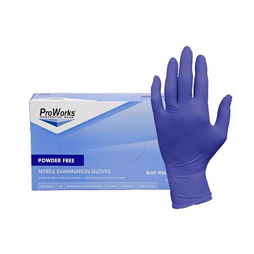 Proworks Nitrile Powder Free 3 Mil Exam Gloves Blue-violet Xs - Case Of 2000 (GL-N125FXS)