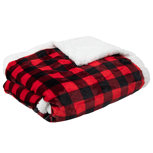 Buffalo Plaid Throw 50x70 - Red & Black - 1 Blanket (THROW-BUFPL-50X70)