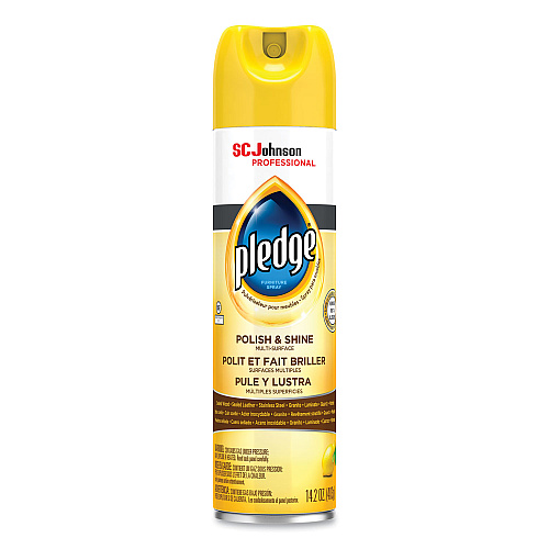 Pledge Furniture Polish, Lemon, 14.2 oz Aerosol Spray, 6/Carton (301168)