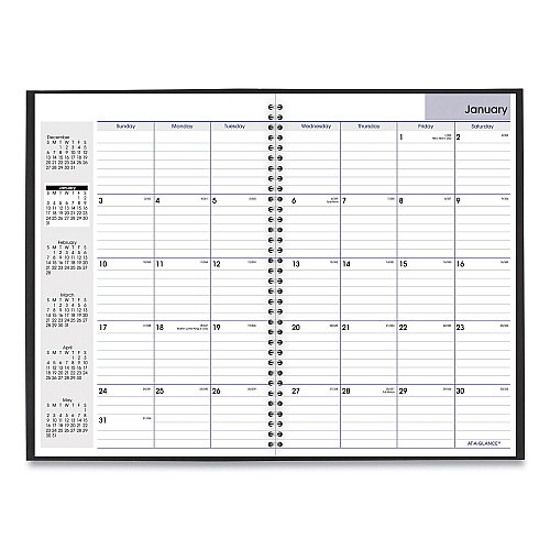 AT-A-GLANCE DayMinder Monthly Planner, Ruled Blocks, 12 x 8, Black Cover, 14-Month: Dec 2025 to Jan 2027 (SK200)