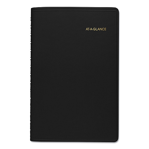 AT-A-GLANCE Daily Appointment Book with 15-Minute Appointments, One Day/Page: Mon to Sun, 8 x 5, Black Cover, 12-Month (Jan to Dec): 2026 (7080005)