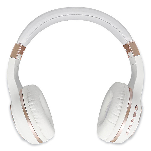 Morpheus 360 SERENITY Stereo Wireless Headphones with Microphone, 3 ft Cord, White/Rose Gold (HP5500R)