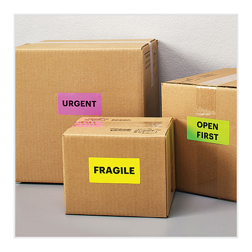 Avery High-Visibility Permanent Laser ID Labels, 2 x 4, Neon Assorted, 500/Pack (5956)