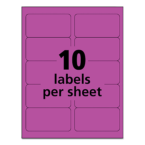 Avery High-Visibility Permanent Laser ID Labels, 2 x 4, Neon Magenta, 1000/Box (5974)