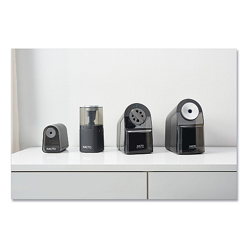 X-ACTO Model 1670 School Pro Classroom Electric Pencil Sharpener, AC-Powered, 4 x 7.5 x 7.5, Black/Gray/Smoke (1670X)