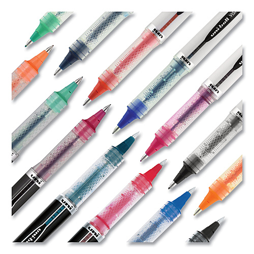 uni-ball VISION ELITE Hybrid Gel Pen, Stick, Bold 0.8 mm, Assorted Ink and Barrel Colors, 8/Pack 0.8 mm Bold Pen Point - Refillable - Retractable - Assorted Ink - Gel-based - 8 / Pack (90199PP)