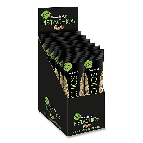 Paramount Farms Wonderful Pistachios, Salt and Pepper, 1.25 oz Pack, 12/Box (091842A25S)