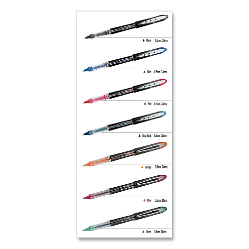 uni-ball VISION ELITE Hybrid Gel Pen, Stick, Bold 0.8 mm, Assorted Ink and Barrel Colors, 8/Pack 0.8 mm Bold Pen Point - Refillable - Retractable - Assorted Ink - Gel-based - 8 / Pack (90199PP)