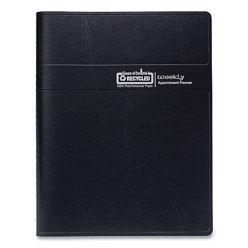 House of Doolittle Recycled Weekly Appointment Book Ruled without Appointment Times, 8.75 x 6.88, Black Cover, 12-Month (Jan to Dec): 2026 (25802)