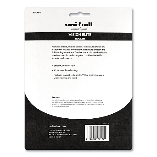 uni-ball VISION ELITE Hybrid Gel Pen, Stick, Bold 0.8 mm, Assorted Ink and Barrel Colors, 8/Pack 0.8 mm Bold Pen Point - Refillable - Retractable - Assorted Ink - Gel-based - 8 / Pack (90199PP)
