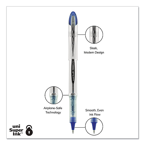 uni-ball VISION ELITE Hybrid Gel Pen, Stick, Bold 0.8 mm, Assorted Ink and Barrel Colors, 8/Pack 0.8 mm Bold Pen Point - Refillable - Retractable - Assorted Ink - Gel-based - 8 / Pack (90199PP)