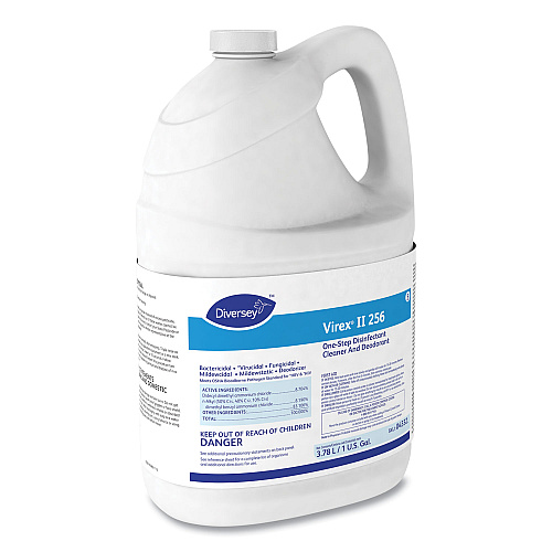 Diversey Virex II 256 One-Step Disinfectant Cleaner Deodorant Mint, 1 gal, 4 Bottles/CT (04332)