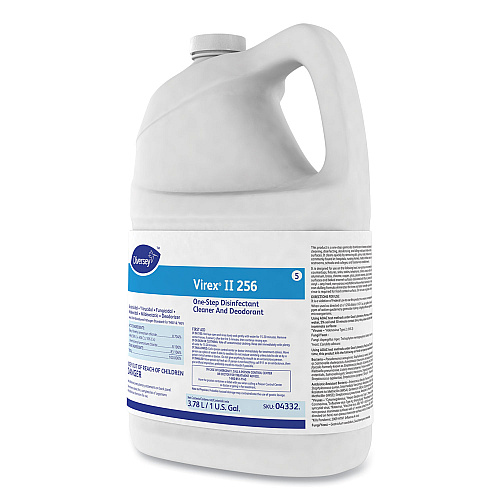 Diversey Virex II 256 One-Step Disinfectant Cleaner Deodorant Mint, 1 gal, 4 Bottles/CT (04332)