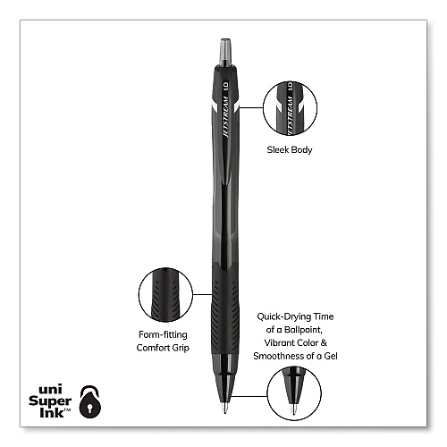 uni-ball Jetstream Elements Hybrid Gel Pen, Retractable, Medium 1 mm, Assorted Ink and Barrel Colors, 6/Pack (70149)
