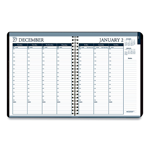 House of Doolittle Recycled Wirebound Weekly/Monthly Planner, 11 x 8.5, Black Cover, 12-Month (Jan to Dec): 2026 (28302)